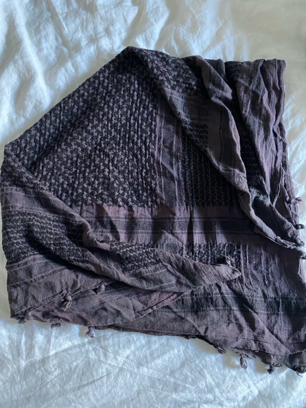 Hand-dyed Plum Keffiyeh Palestinian Scarf